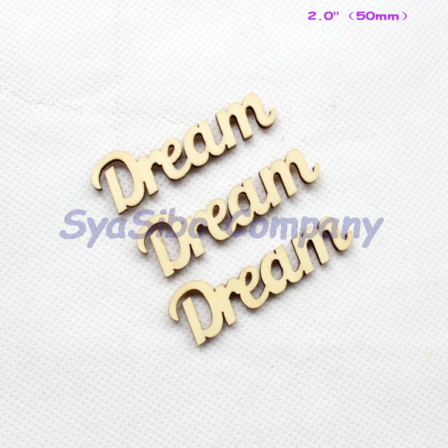 

(50pcs/lot) 50mm Unfinished Blank Wood Words "Dream" Ornaments Rustic Crafts Laser Cut 2" -CT1496