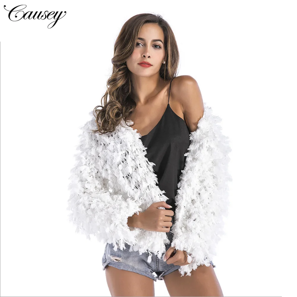 

2019 Latest women's Autumn sweater knitting new Christmas party evening jacket pure color wool cardigan Jacket