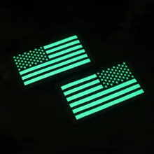 США американский флаг патч правая рука Левая армия США ВМС военно-воздушные силы светоотражающий светильник Униформа патч Светящиеся в темноте значки