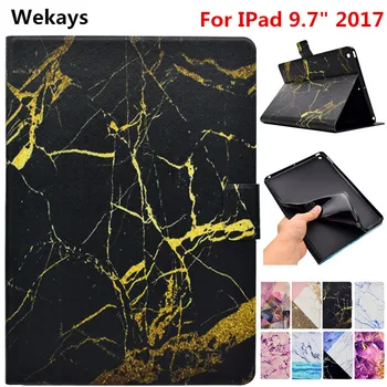 

Wekays Tablet Case For Apple IPad 9.7 2017 A1822 A1823 Marble Leather Flip Fundas Case For Coque IPad 9.7 2017 Tablet Cover Case
