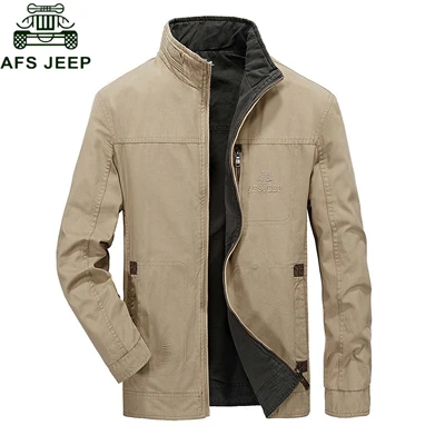 AFS JEEP, брендовая одежда, мужская куртка, пальто, Jaqueta Masculina, двойная одежда, ветровка, весна-осень, мужские куртки-бомберы, Veste Homme - Цвет: Khaki