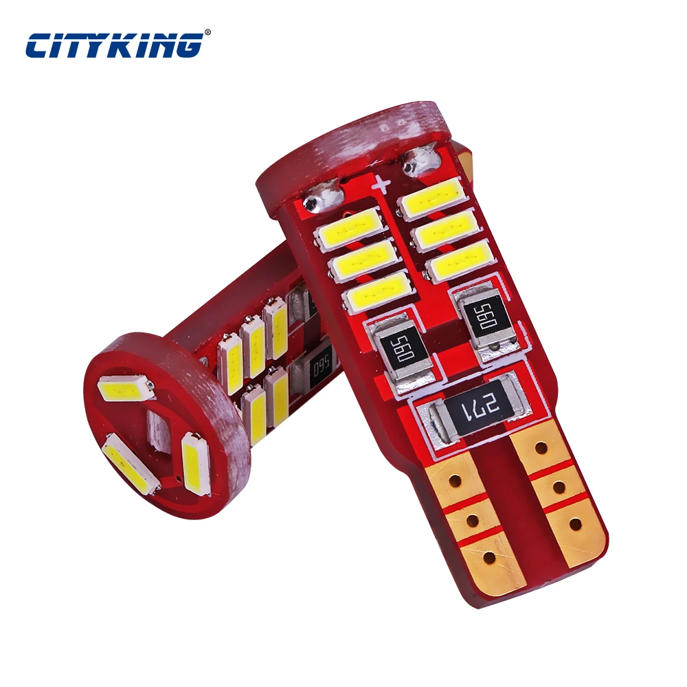

10PCS/lot Car Auto LED T10 canbus led W5W Canbus t10 15smd 4014 LED nonpolarity Interior Light Parking Light External Light