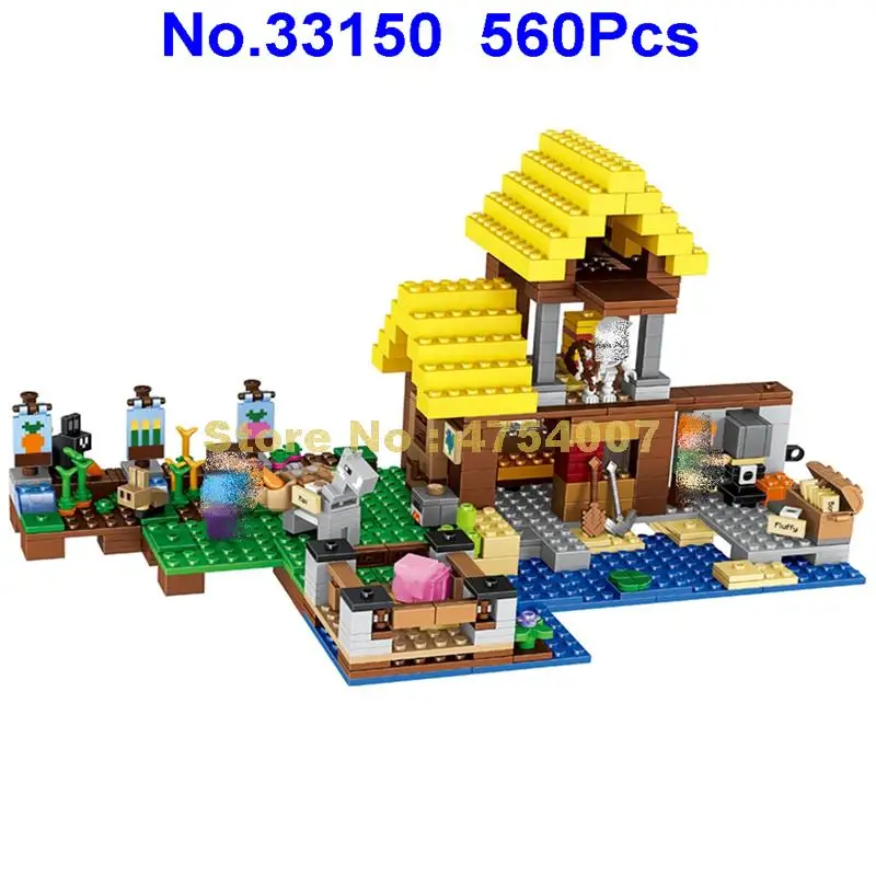 

33150 560pcs my world the farm cottage alex house skeletons lele building blocks 21144 Toy
