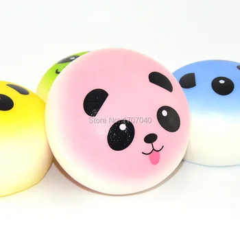 

1PCS Kawaii Squishy Food Toy Cartoon Colorful Panda Bun Slow Rising Soft Bread Collectibles