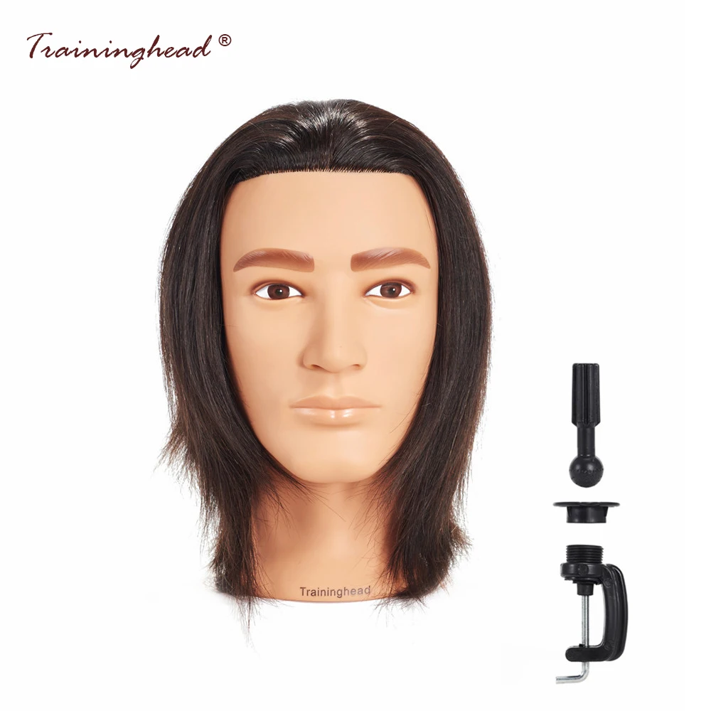 Traininghead 8 10" 100 Human Hair Mannequin Head Men Training