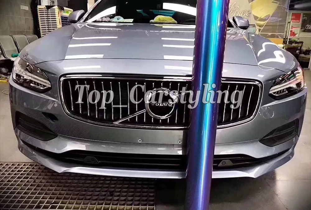 gloss candy rainbow shift vinyl wrappping foil car styling  blue to purple  (6)
