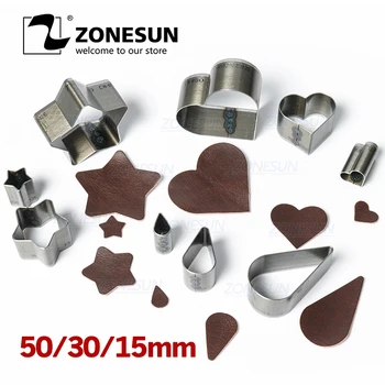 

ZONESUN Full Steel Leather Cutting Die Steel Rule Die Heart Star Teardrop Mold Punching Clicker Die For Cutting Out Leather PVC