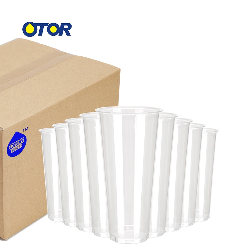 OTOR Free Shipping 10pcs 17oz Clear Disposable Cups Plastic Tea Coffee water Cup with Lids for Iced Bubble Boba Smoothie | Дом и сад