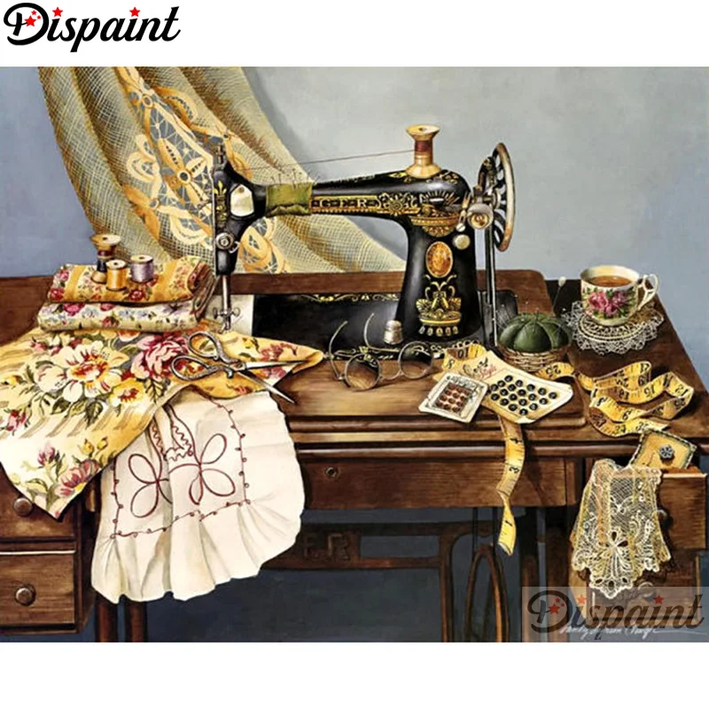

Dispaint Full Square/Round Drill 5D DIY Diamond Painting "Sewing machine" Embroidery Cross Stitch 3D Home Decor A11304