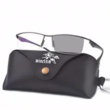 MINCL/модный квадратный диоптрий очки для чтения солнцезащитные фотохромная линза мужские Бизнес половинная Оправа очков для чтения с коробкой FML