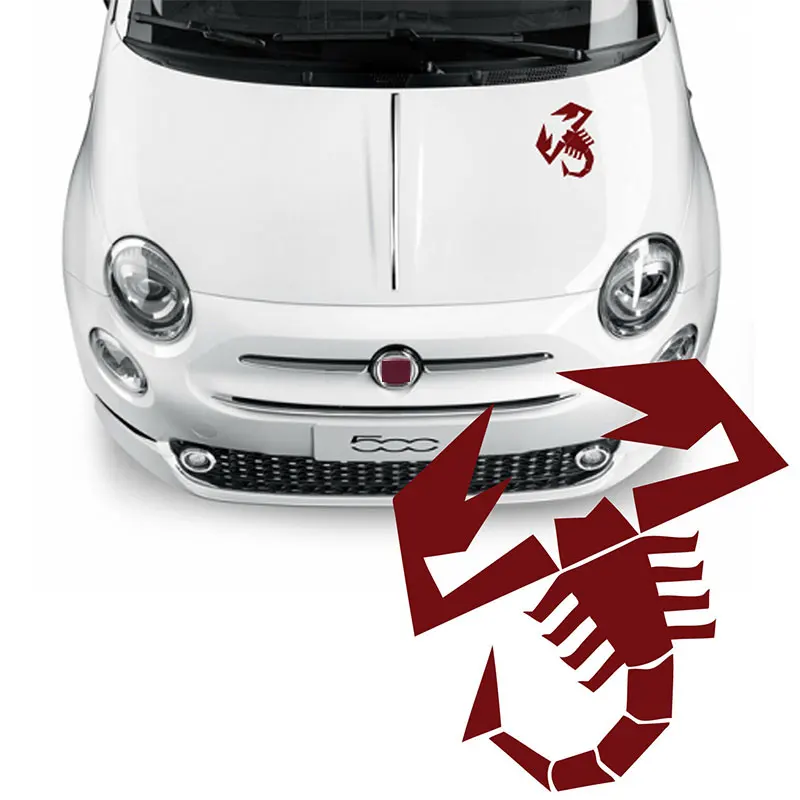 Для Fiat 500 Скорпион Abarth капот автомобиля боковые полосы наклейки Наклейка Графический da4-0011