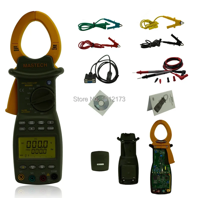 MASTECH MS2203 3-Phase LCD Professional High Sensitivity Clamp Meter Power Factor Correction USB True-RMS 4 Wire Testing MASTECH MS2203 3-Phase LCD Professional High Sensitivity Clamp Meter Power Factor Correction USB True-RMS 4 Wire Testing