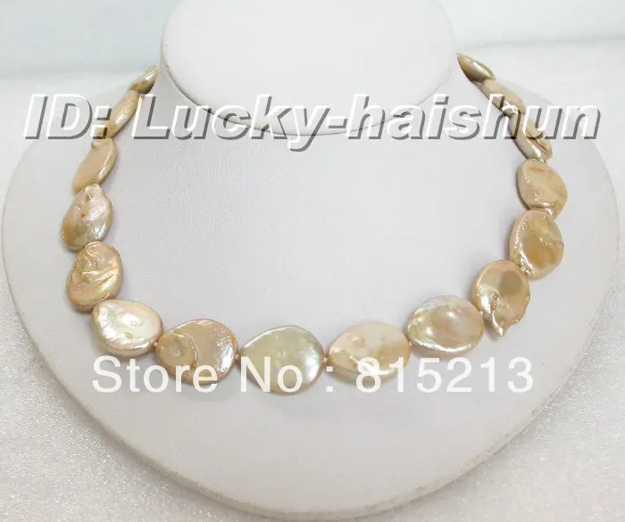 

ddh001447 baroque champagne Reborn Keshi pearl necklace