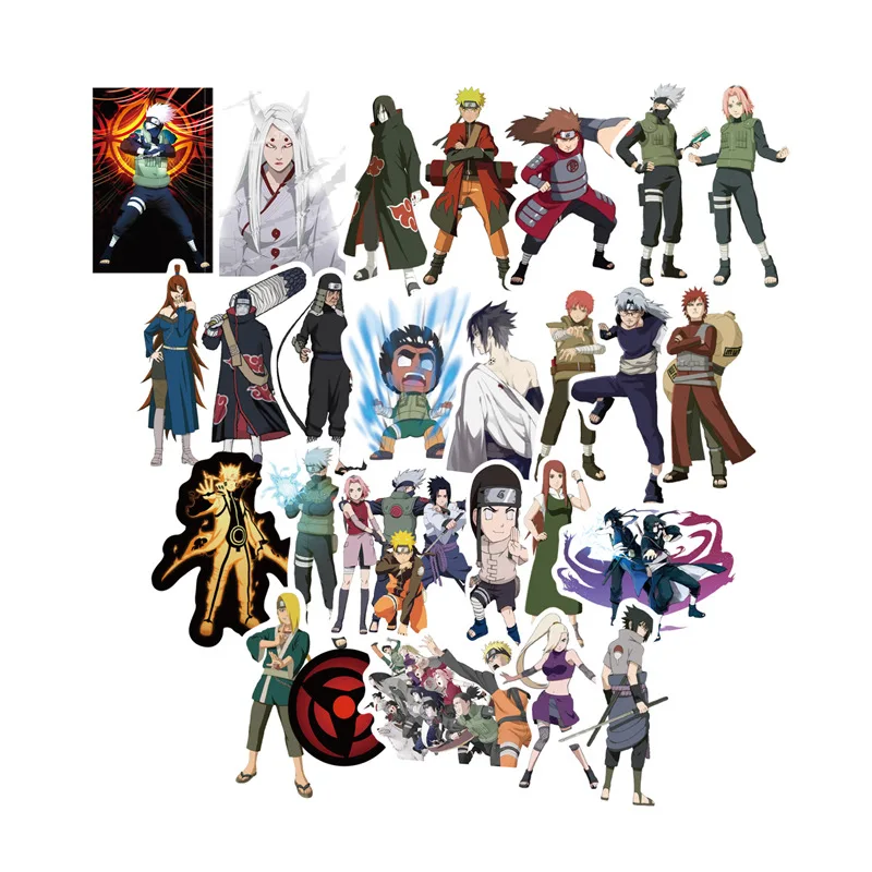 Naruto Stickers Set Anime Naruto Figure Characters Mixture - naruto stickers set anime naruto figure characters mixture waterproof decals pvc sticker cool diy graffiti stickers kids toys in stickers from toys