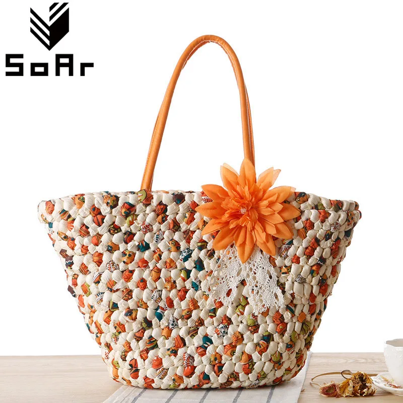 

2018 Summer New Woven Straw Bag In Women'S Totes Knitting Floral Handbags Shoulder Beach Bags Women Bolsa Feminina Sac A Main 4