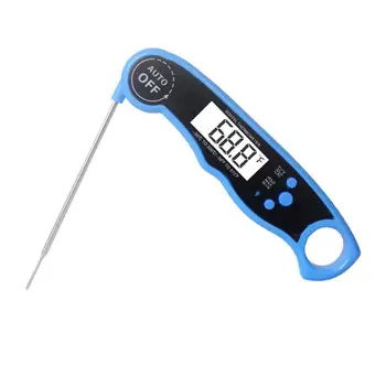

New Waterproof Digital Thermometer Instant Read Thermometer with Calibration and Backlight for Kitchen (Blue)