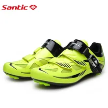 Santic Road Cycling Shoes Green Bicycle Shoes Nylon sole Road Shoes Cycling zapatillas ciclismo S12019Y