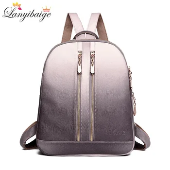 

LANYIBAIGE 2018 New Fashion Woman Backpack High Quality Leather Female Schoolbag Backpack Designer Lady Travel Bags Mochila