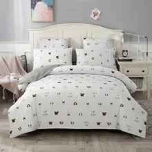 4/7pcs quilt cover sheet pillow comforter bedding set cotton euro pastel double side solid and flower printed bed set