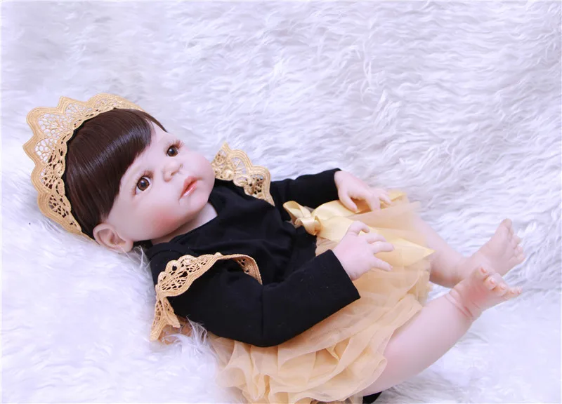 55 см полный средства ухода за кожей силиконовые Reborn Baby Doll игрушечные лошадки реалистичные bebes reborn принцесса детские куклы на день рождения