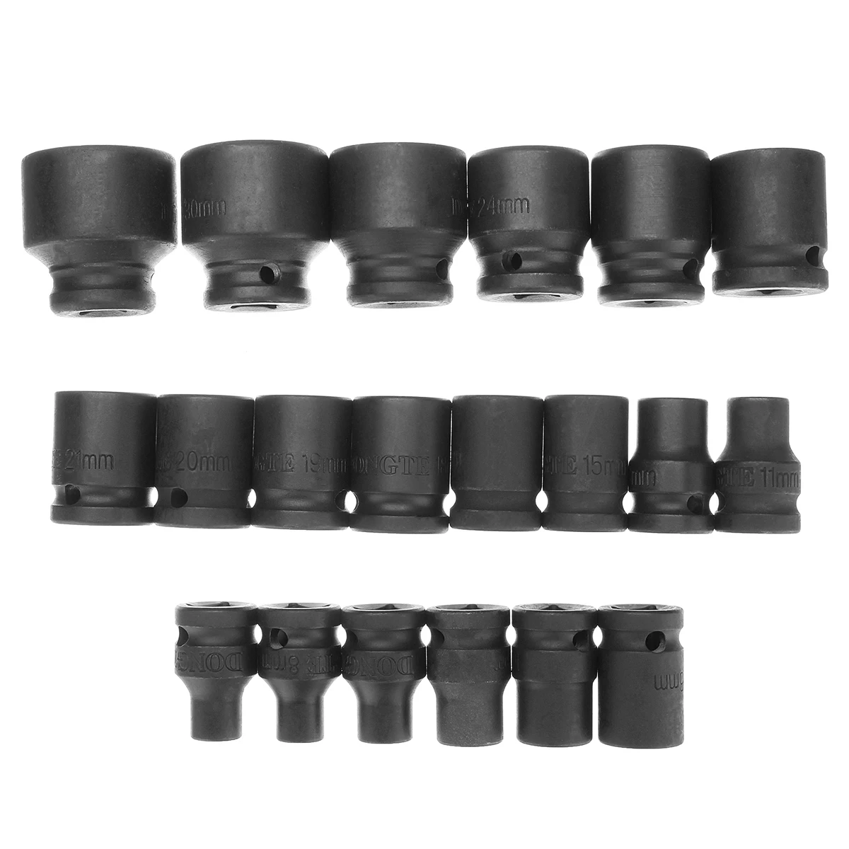 

20 Pcs 1/2 Inch Drive Hex 6 Point Impact Socket Set Chrome Vanadium Steel Metric Garage 8-32mm Wrench Tool