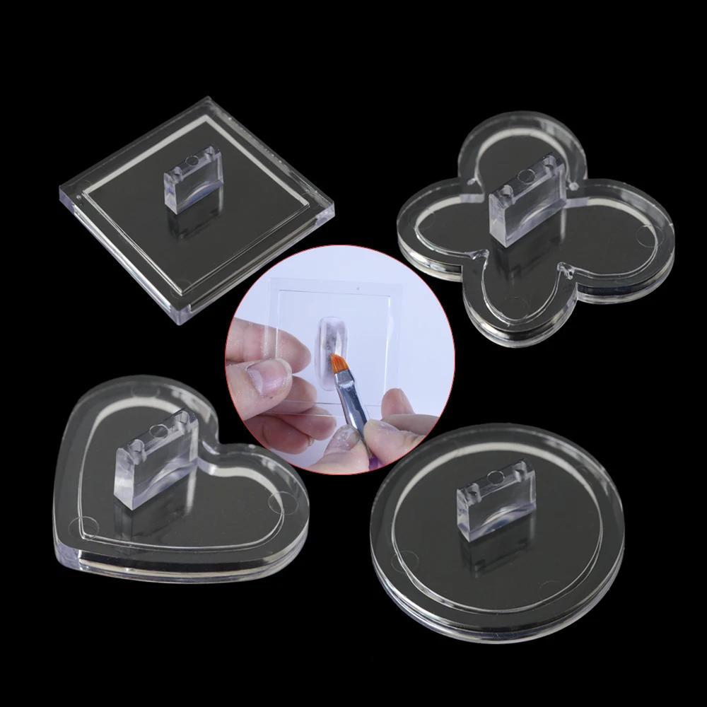 

4pcs/sets New Tranparent Mini Nail Display Practice Frame Acrylic Gel Polish Powder Show Holder Stand Training Art Tools TR153