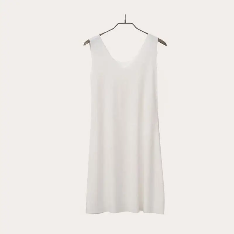 Новое шелковое Ночное платье, интимное нижнее белье, летняя Базовая ночная рубашка с v-образным вырезом, сексуальное ночное белье для женщин, большие размеры, ночная рубашка, M-XXXL - Цвет: White
