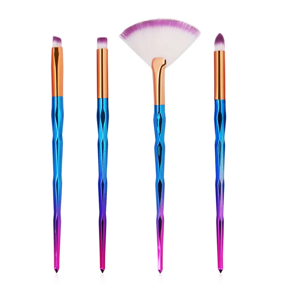 

4pcs Diamond Makeup Brushes Set Eye Shadow Eyebrow Eyelid Blush Powder Lip Concealer Fan Make Up Beauty Brush Tool Kit