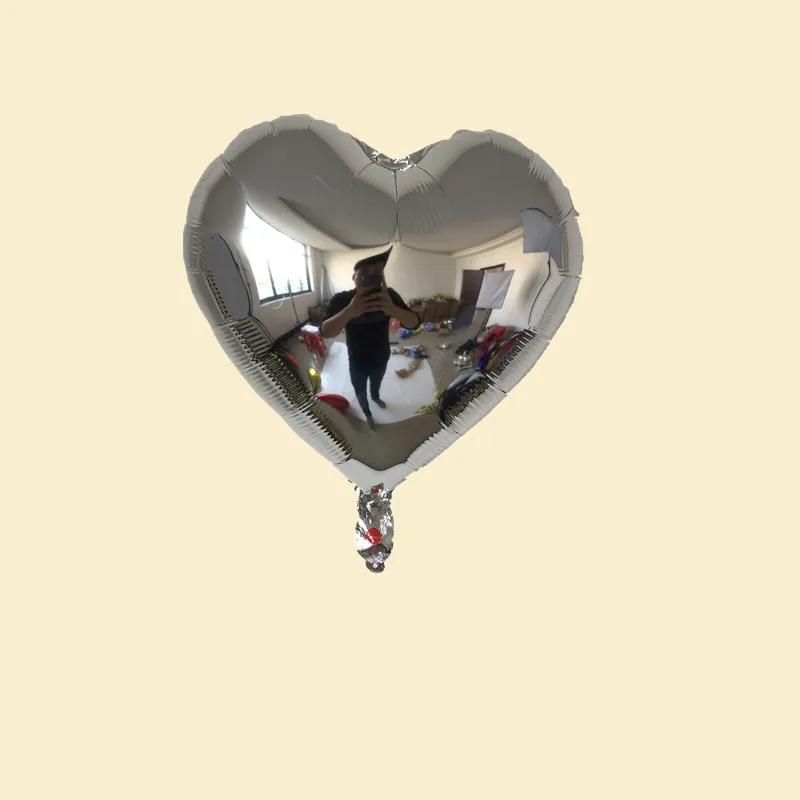 Nicro 18 дюймов сердце любовь воздушные шары надувные фольгированные шары Свадьба День святого Валентина украшения гелий i Love you Globos# Bal62 - Цвет: Silver Heart
