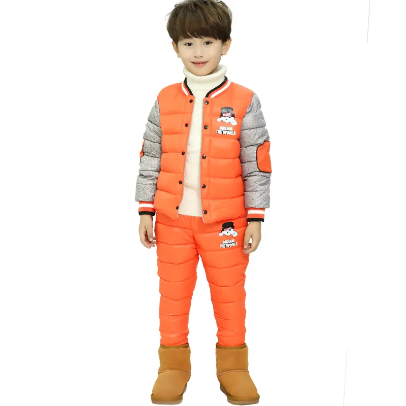 

Boys Cotton Suit Autumn and Winter Girls Print Warm Cotton Long-sleeved Suit Children's Winter Warm Suit