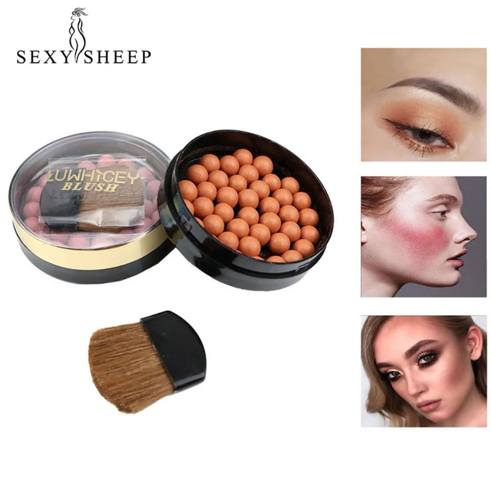

Makeup Cheek Blush Ball Long Lasting Pigments Matte Natural Face Blush Ball Oil-control Contouring Blush Bronzer