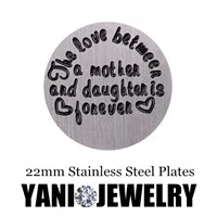 10pcs-lot-Newest-Stainless-Steel-Floating-Locket-Plate-The-love-between-a-mother-and-daughter-is