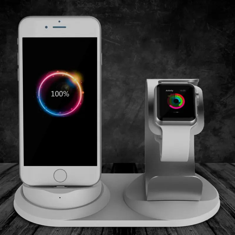 Настольная зарядная док-станция для Apple Watch подставка зарядное устройство держатель для телефона для Iphone Apple базовый Настольный браслет для зарядного устройства-Gra