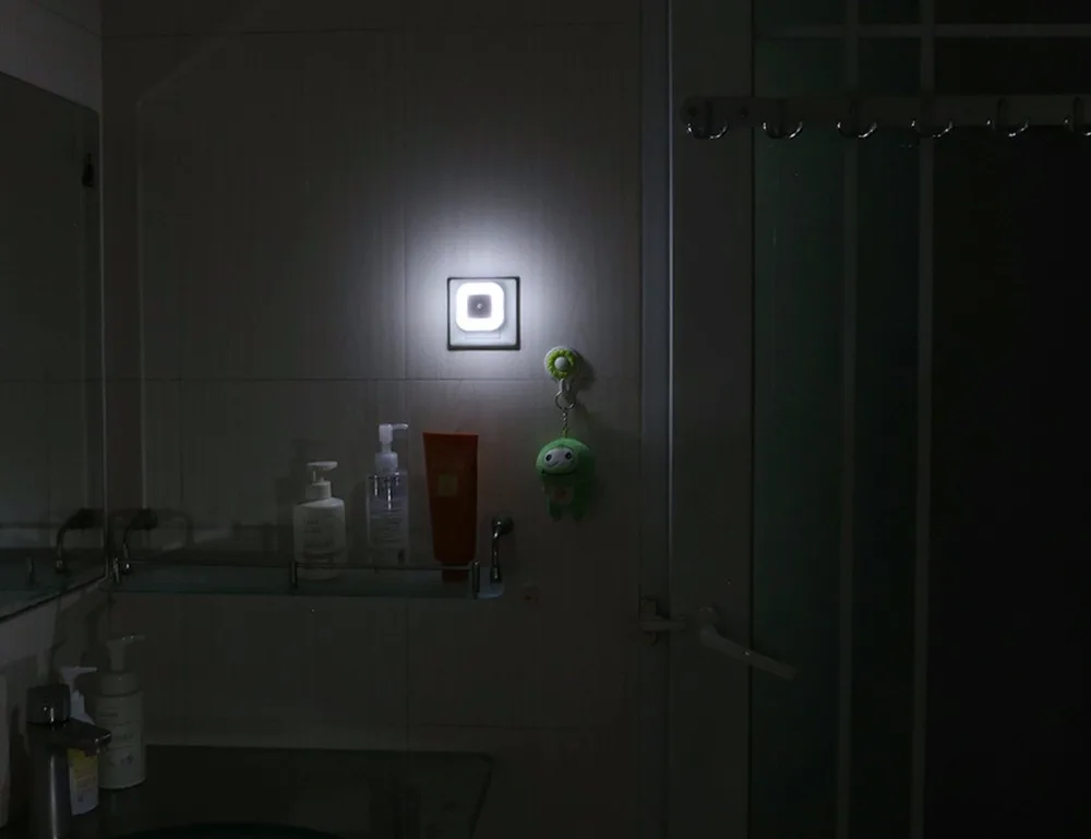 8 Light Sensor Control Night Light Mini EU US Plug Square wc toilet light Bedroom lamp For Baby Gift Romantic Colorful Lights