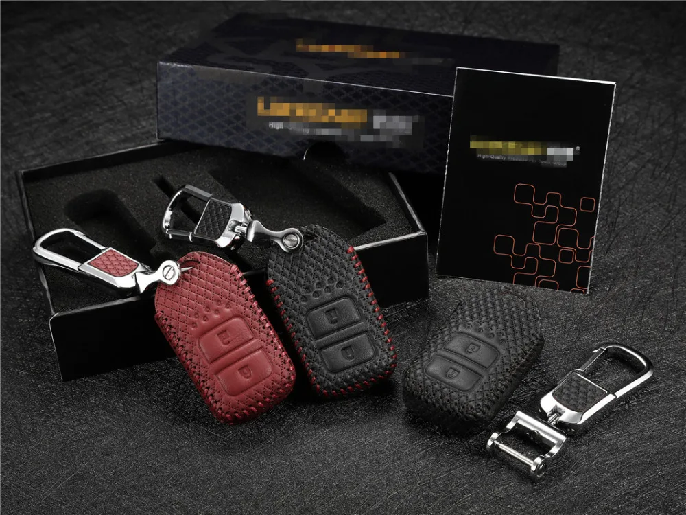 

Leather Key Cover for honda jade 2013 1.8L GIENIA 2017 1.5 cvt crosstour 2014 fit 2018 1.5L xr-v holder case key3 Free shipping
