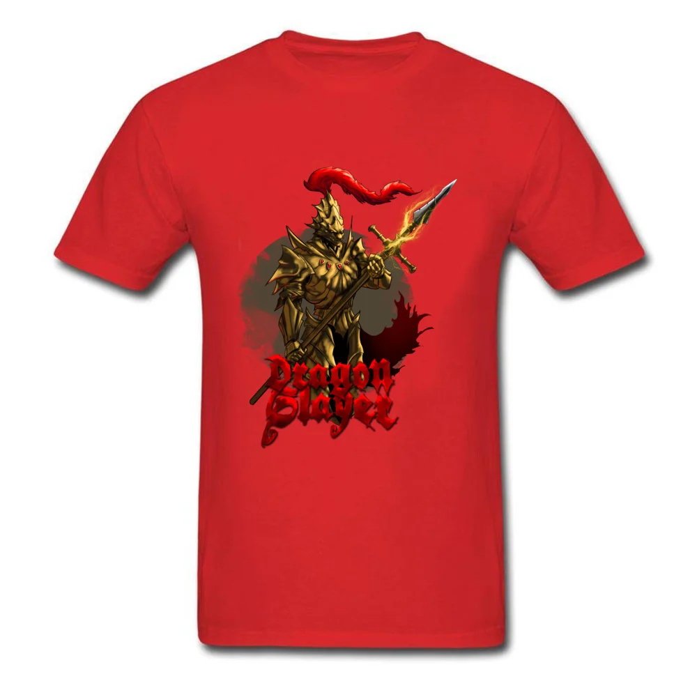 Dragon Slayer Ornstein Tops T Shirt Newest O-Neck Hip hop Short Sleeve 100% Cotton Men T Shirt Geek Tshirts Wholesale Dragon Slayer Ornstein red