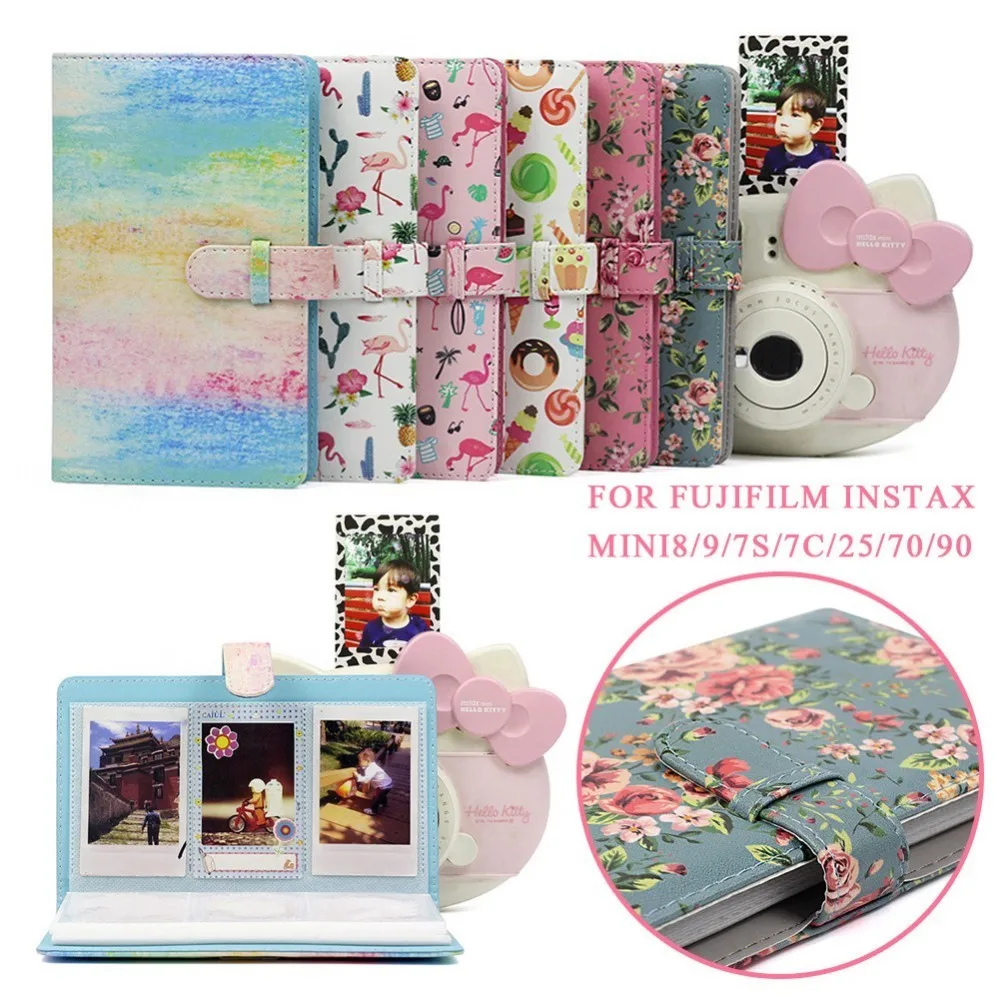 

96 Pockets PU Leather Instant Photo Album Picture Case for Fujifilm Instax Mini8/9/7s/7C/25/70/90 3 inch Mini Film Photo Album