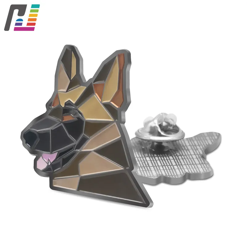

Cool Dog German Shepherd Brooch Pin Animal Pet Dog Pins Brooches for Women Men Clothing Denim Jacket Enamel Pin at least 50PCS