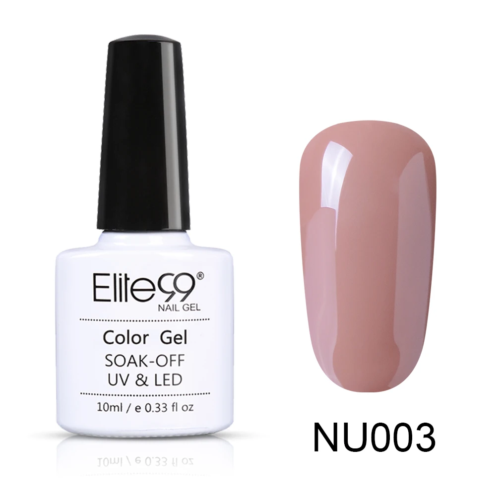 Elite99 10 мл телесный цвет Гель-лак дизайн ногтей маникюр замочить от полу Perment эмаль УФ-гель для ногтей лак - Цвет: NU003