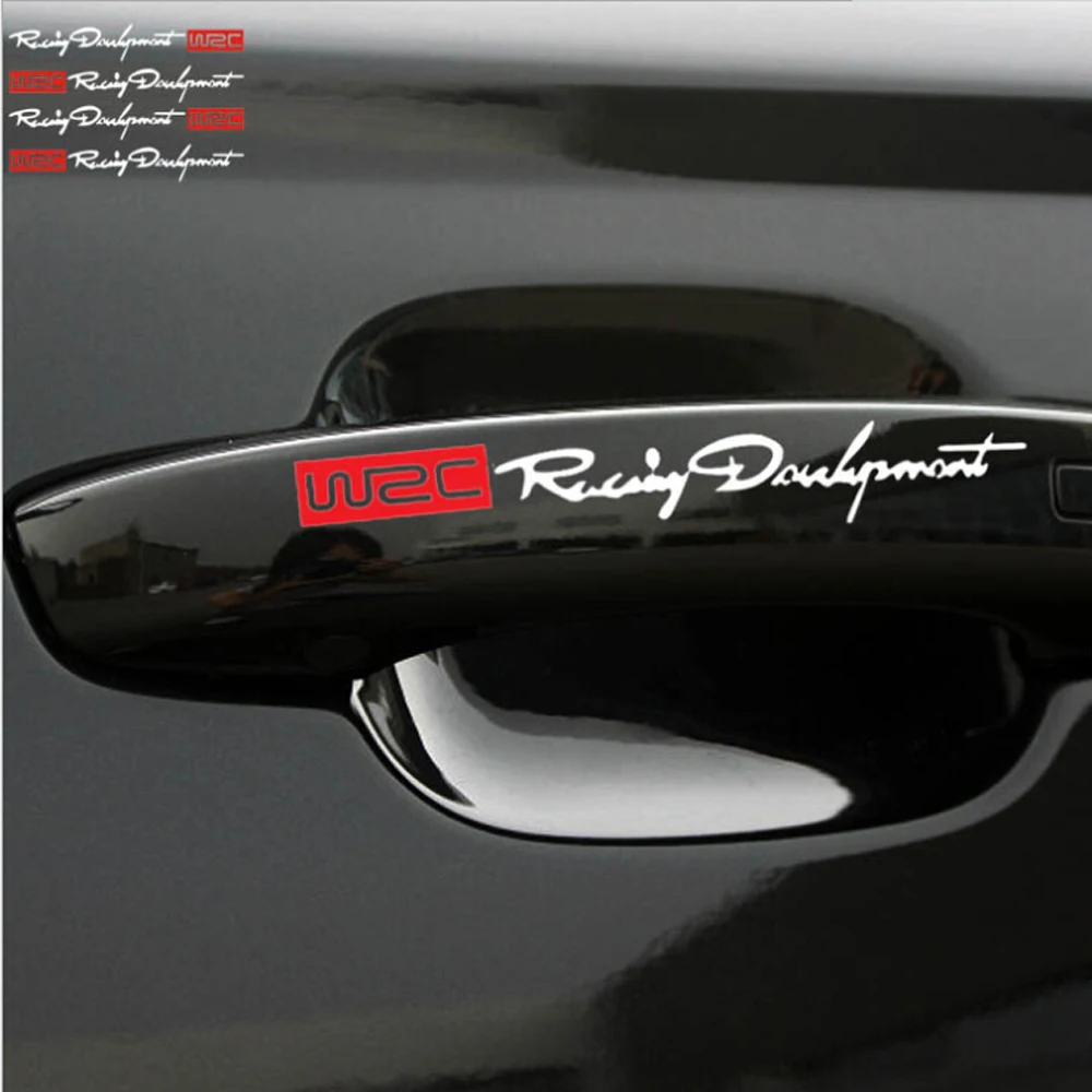 

4 x Newest WRC Car Door Handle Stickers Decal for Skoda Octavia A2 A5 A7 Fabia Rapid Superb Yeti Roomster