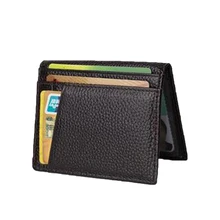 Super Dünne Weiche Mappe Unisex 100% Schaffell Echtes Leder Mini Kreditkarte Halter Geldbörse Karte Halter Männer Brieftasche Hot