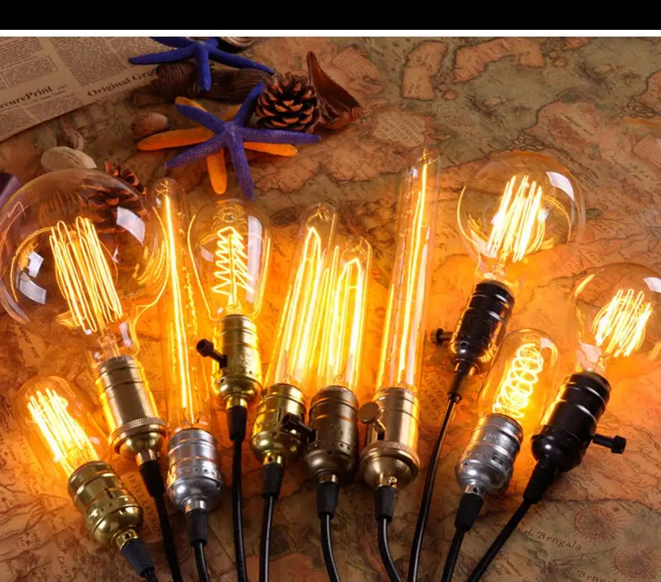 Lumières Edison Ampoules Incandescentes Edison Lampes À Incandescence Vintage 40W 60W 220V E27 G80-G80 40W Edison Lampes À Filament De Carbone À Filament De Carbone Clear Glass