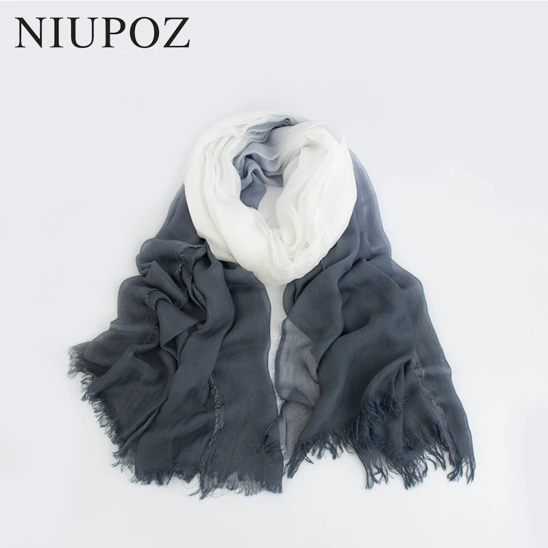 2018 новый дизайн модальный градиент сплошной цвет женский шарф Dip Dye Длинный