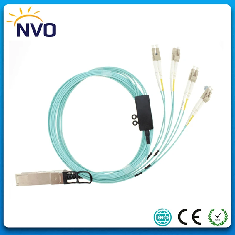 

40G QSFP+ to 4 Duplex LC Breakout 5M(15ft) OM2 Cable AOC Active Optical Cable,40Gbps QSFP+ 8XLC Fiber Optic Connector