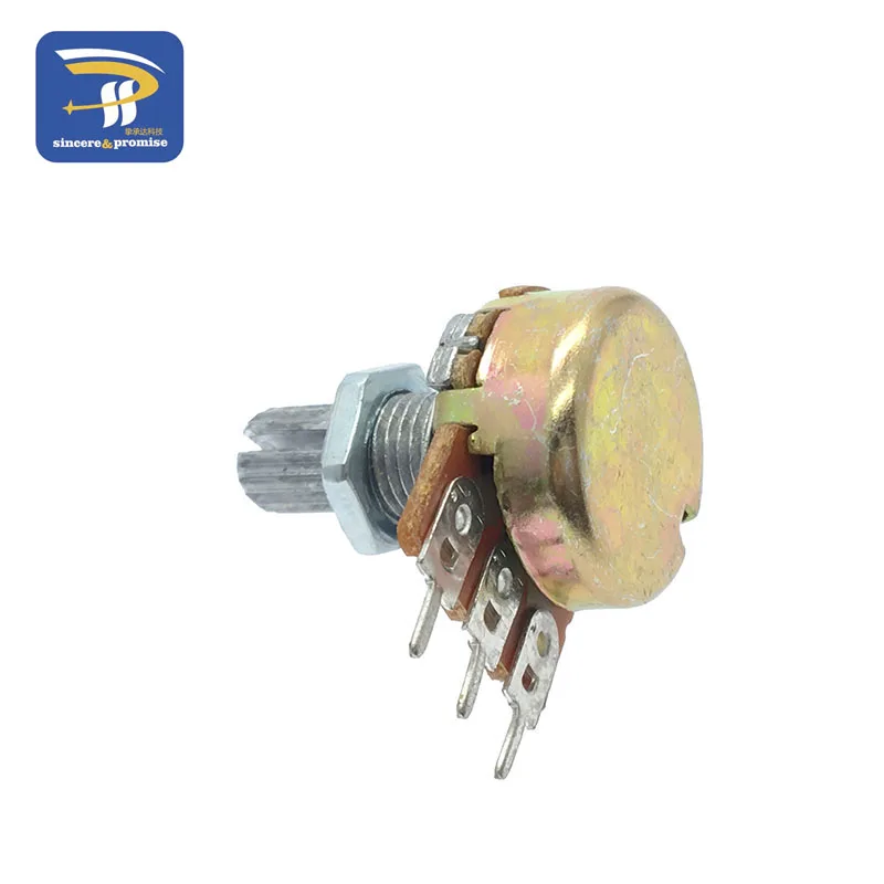 WH148 Linear Potentiometer 15mm Shaft With Nuts And Washers 3pin WH148 B1K B2K B5K B10K B20K B50K B100K B250K B500K B1M 1PCS linear potentiometer electronic components