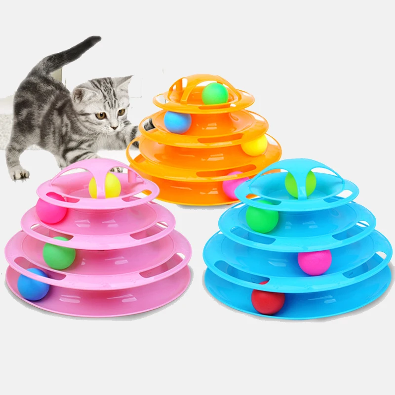 

Cat Toys Funny Cat Pet Toy Intelligence Triple Play Disc Cat Toy Balls Cat Crazy Ball Disk Interactive Toy for IQ Traning