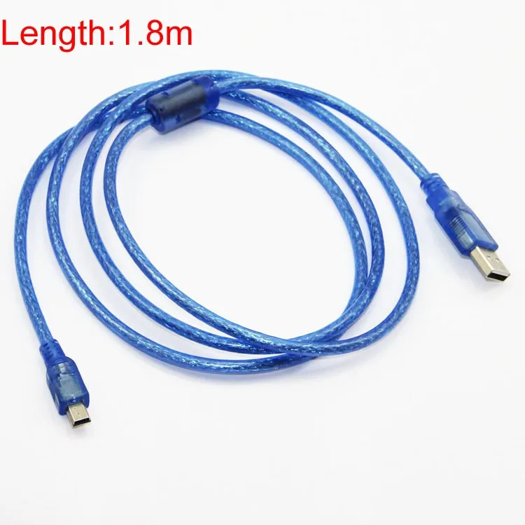Bochara USB 2,0 type A Male to Mini 5P Male Mini 5P USB кабель из фольги+ Плетеный защитный Синий 1,5 м 1,8 м 3 м 5 м 10 м