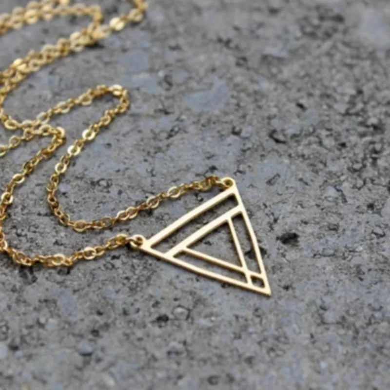 

Upside Down Triangle Necklace Copper Geometric Everyday Jewelry Gift For Women Drop Shipping Accepted YP6465
