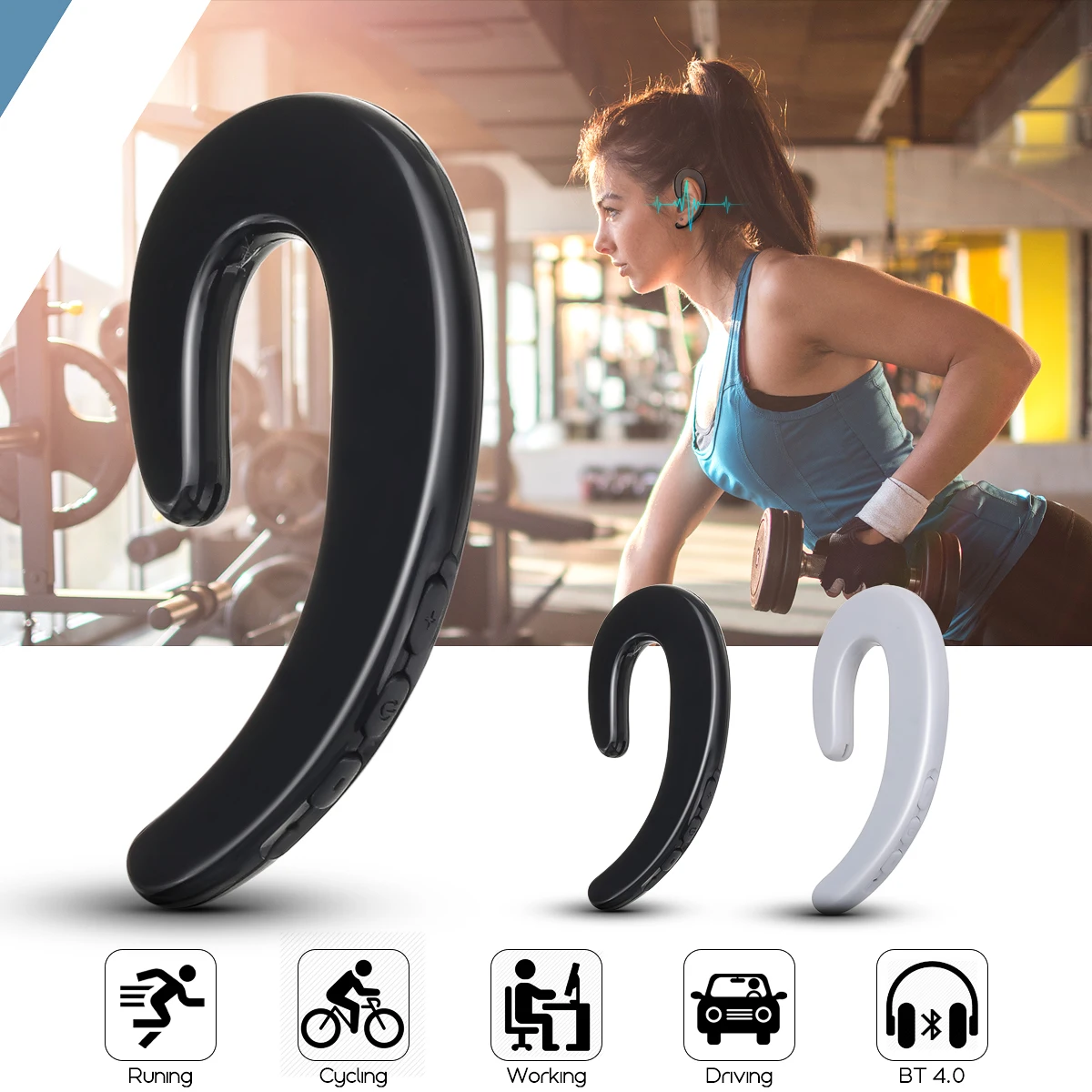 

Earhook Bluetooth Headphone S103 Wireless Bluetooth Earphone for Phone Bluetooth with Mic Headphones for Iphone Android