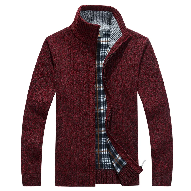 Brand Winter Sweater Men Cardigan Thick Warm Fleece Turtleneck Men Sweater Cashmere Wool Cardigan Sweater Men Sueter Hombre XXXL
